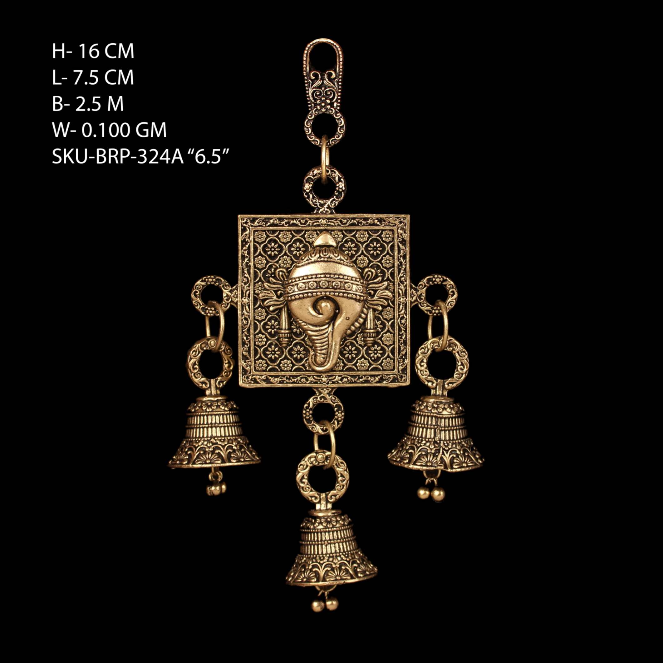 6.5" BRASS SHANKH LATKAN WITH BELL BRP-1