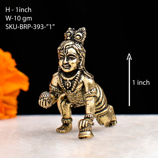 1" Ladoo Gopal Idol – Premium Brass Krishna Murti for Home Temple