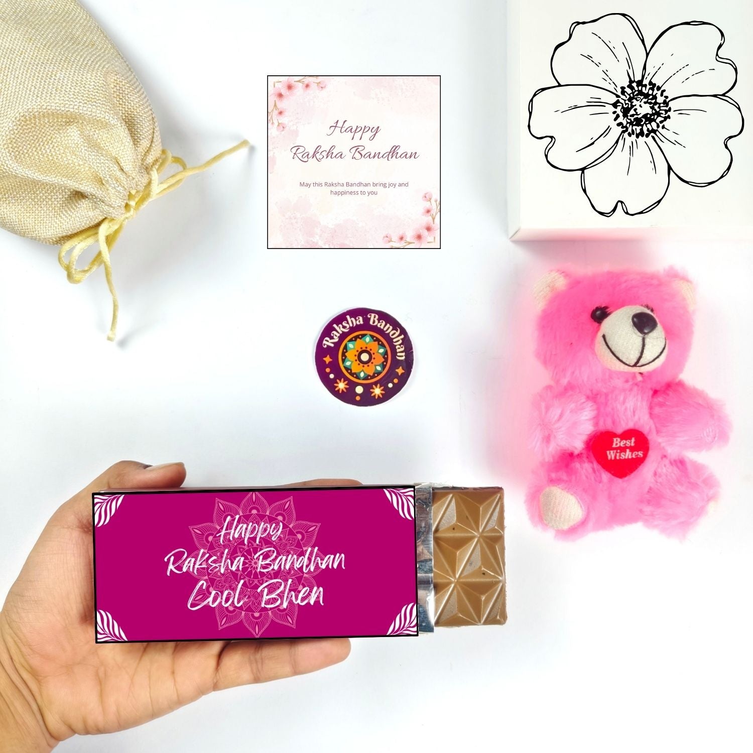 Rakhi Chocolate Gift For Sister With Cool Bhen Theme 35G Chocolate Bar And, Teddy  Greeting Card | Best Gift For Sister