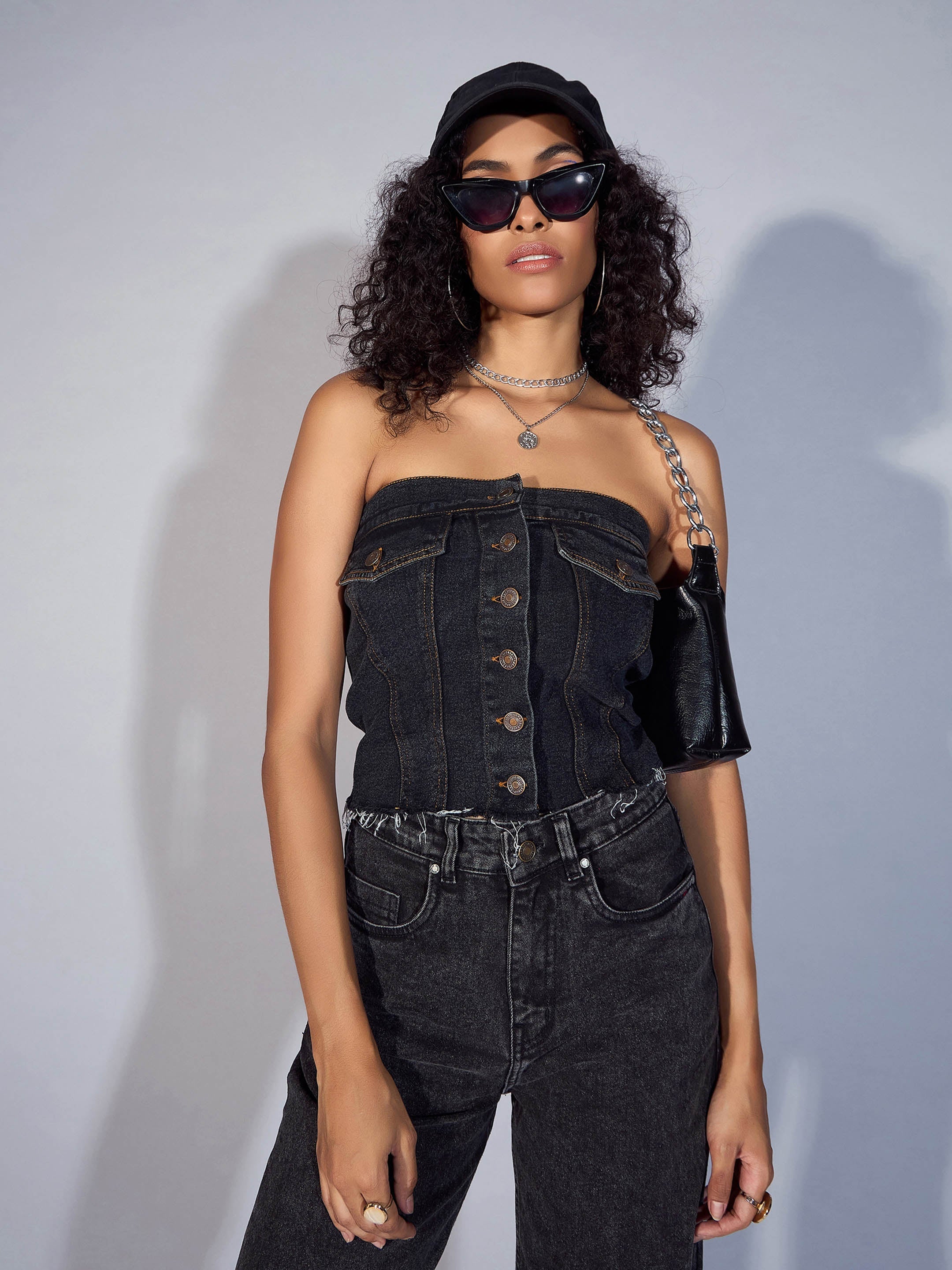 Women's Black Crop Top