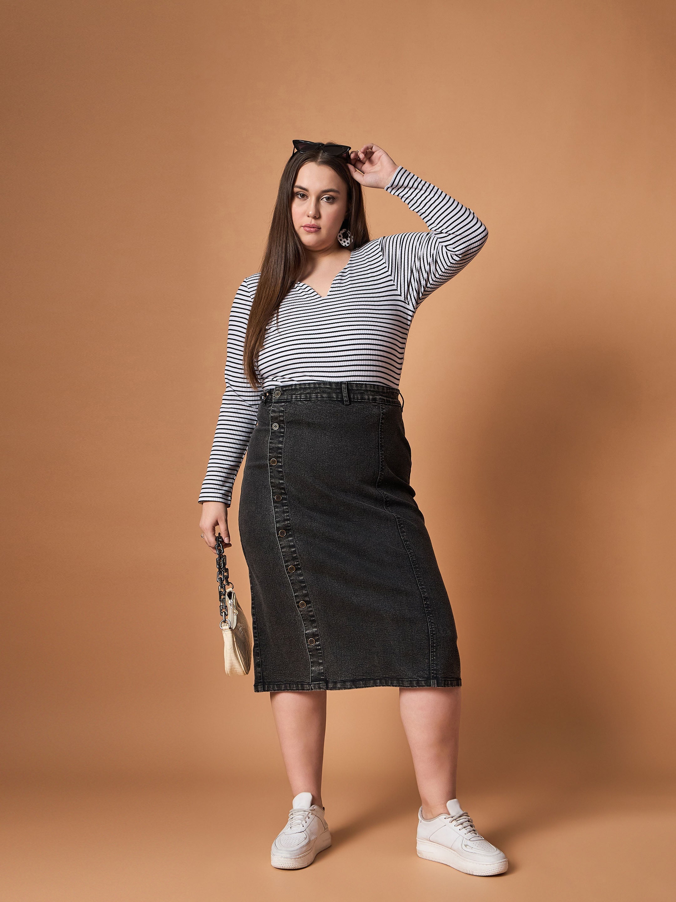 Women's Black Rib Top