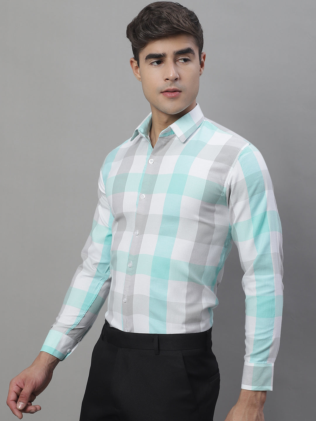 Men's Cotton Checked Formal Shirts