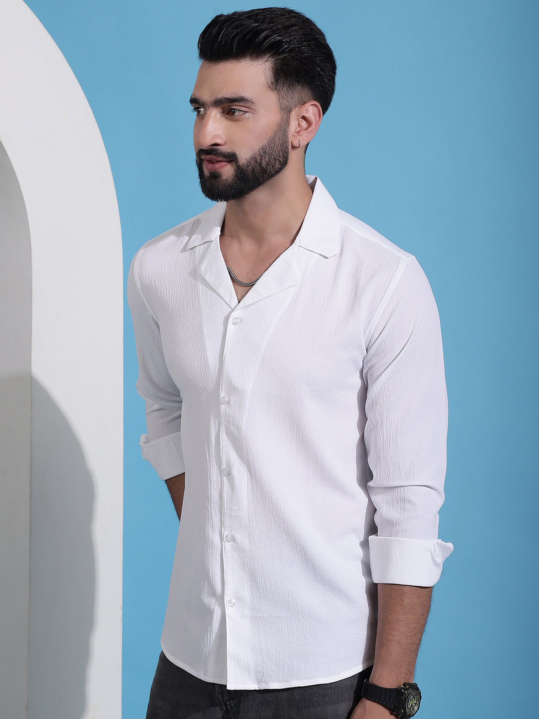 Men's Lapel Collar Casual Shirt for .