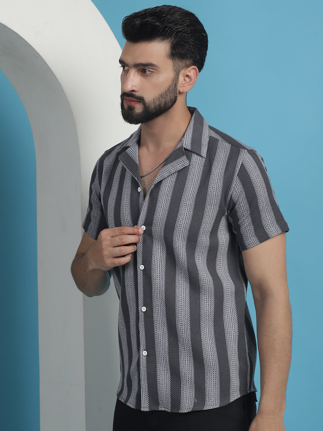 Men's Printed Half Sleeve Cotton Shirt for Men