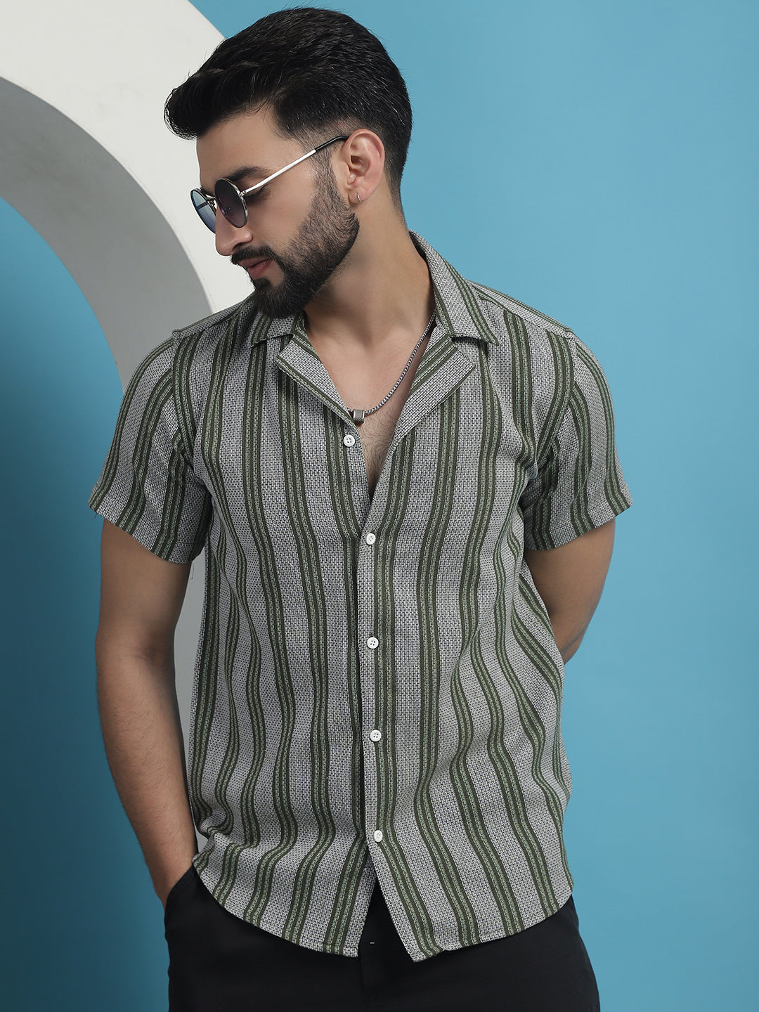 Men's Printed Half Sleeve Cotton Shirt for Men