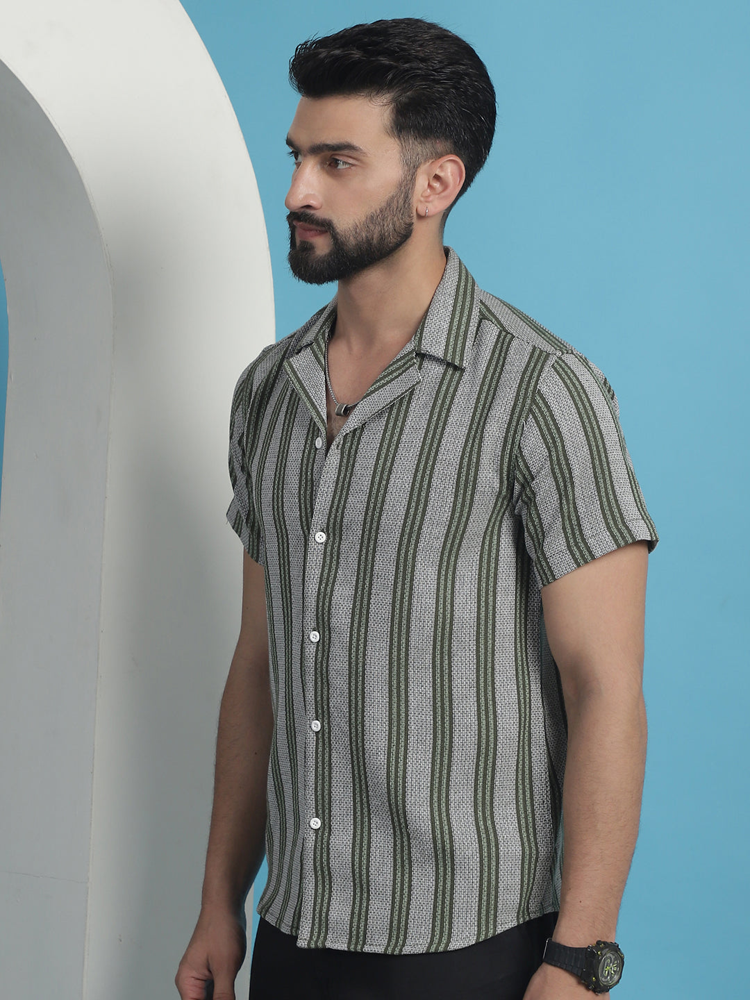 Men's Printed Half Sleeve Cotton Shirt for Men