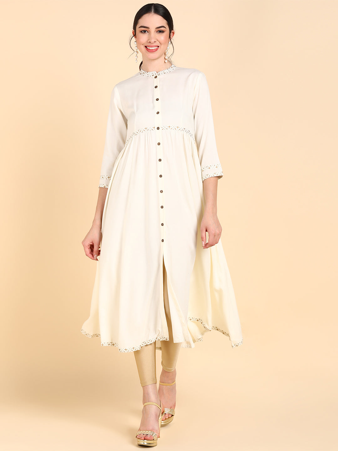 Women's Viscose Rayon Solid Kurta