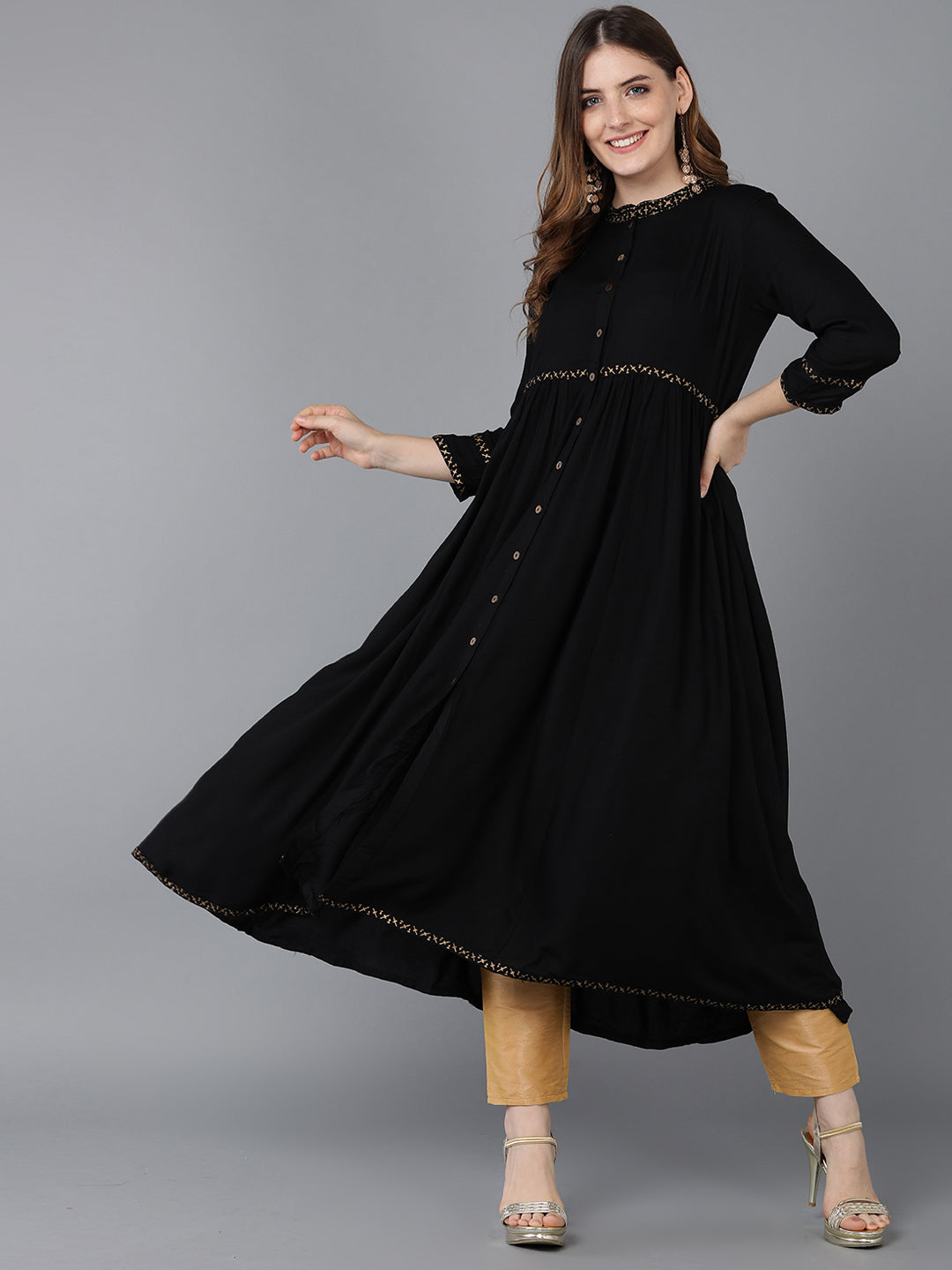 Women's Viscose Rayon Solid Kurta