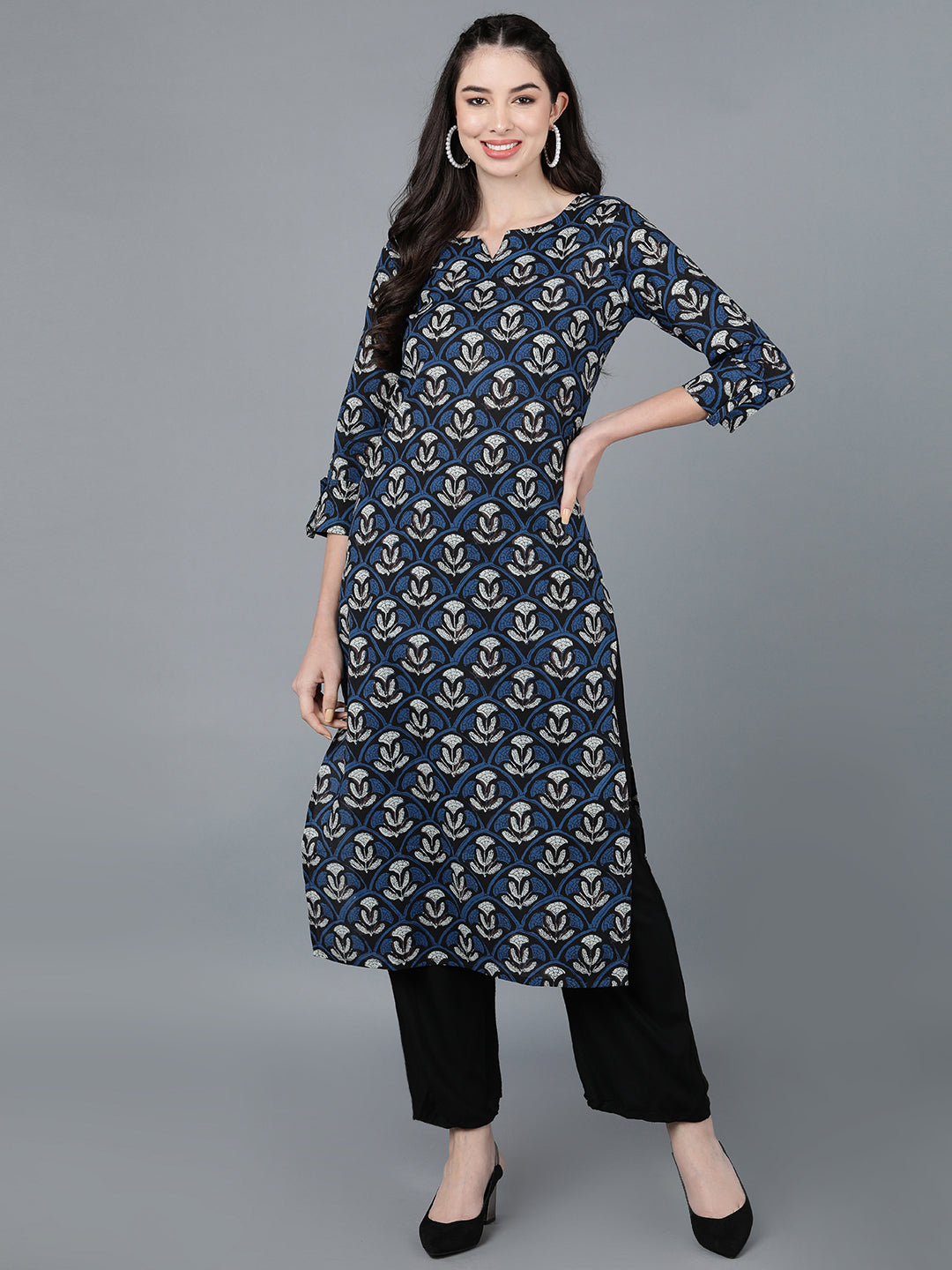 Women's Cotton Blend Printed Kurta