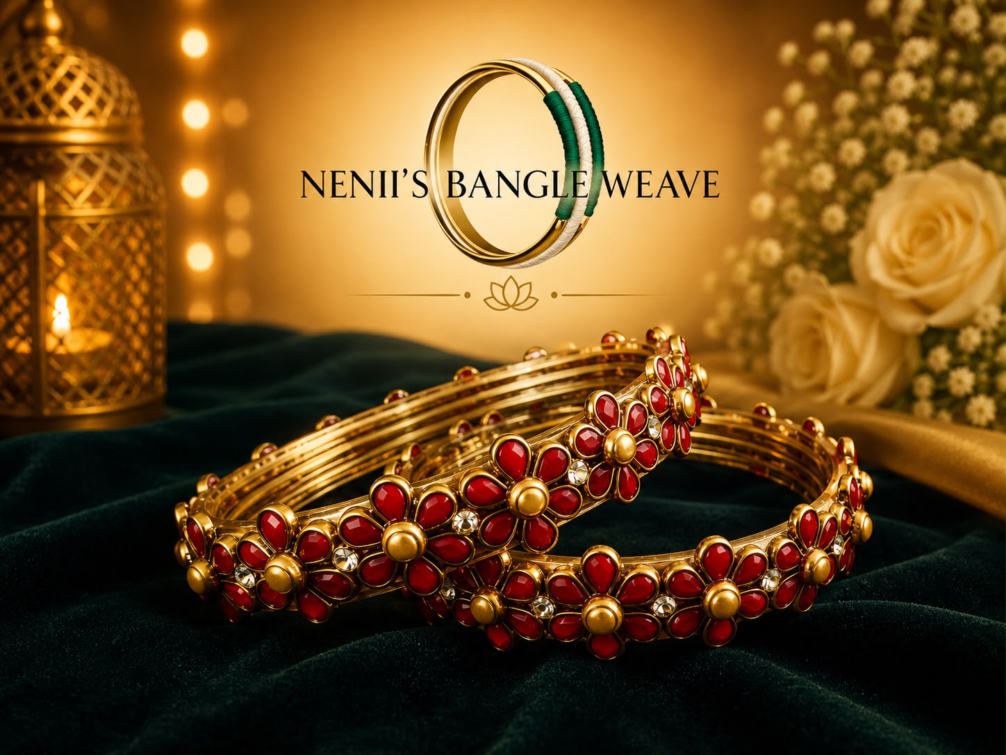 Women's Coral Floral Bangle Set of 2