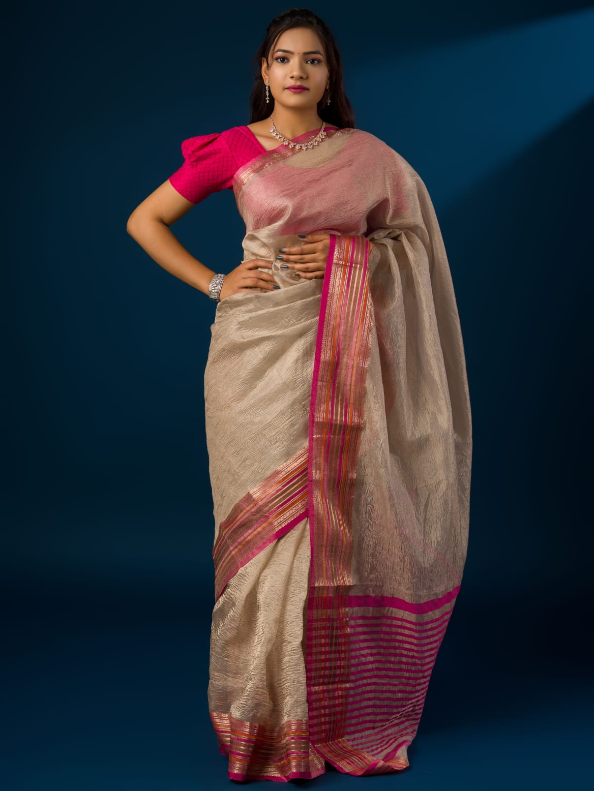 Women's Tranding Crush Tissue Silk Banarasi  Border Saree INA