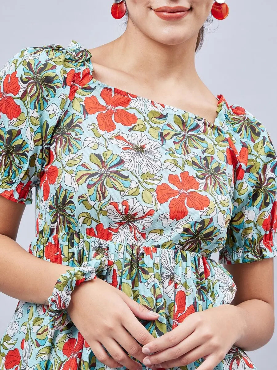 winered-woman-sky-blue-printed-back-tie-up-co-ord-set