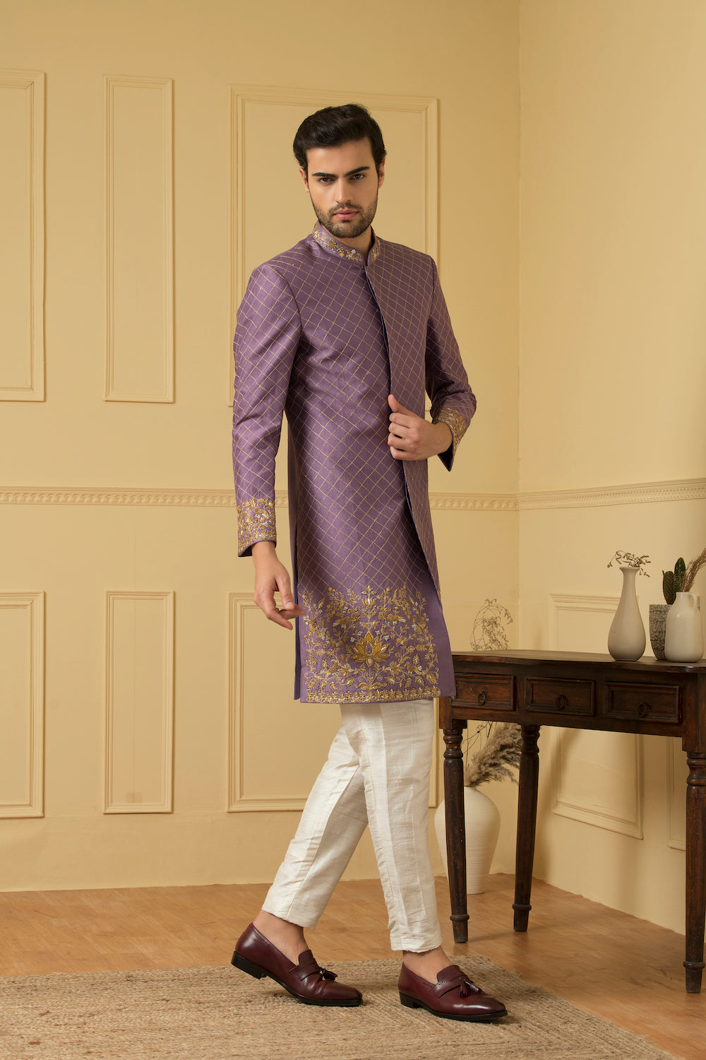 Men's Majestic Purple Marvel Sherwani