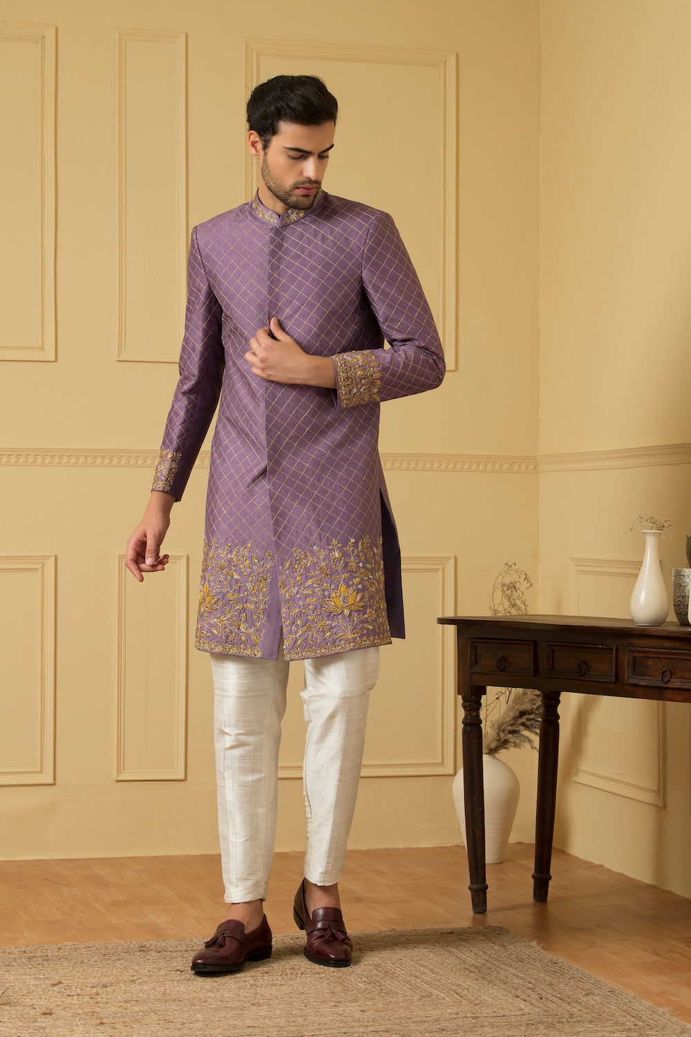 Men's Majestic Purple Marvel Sherwani