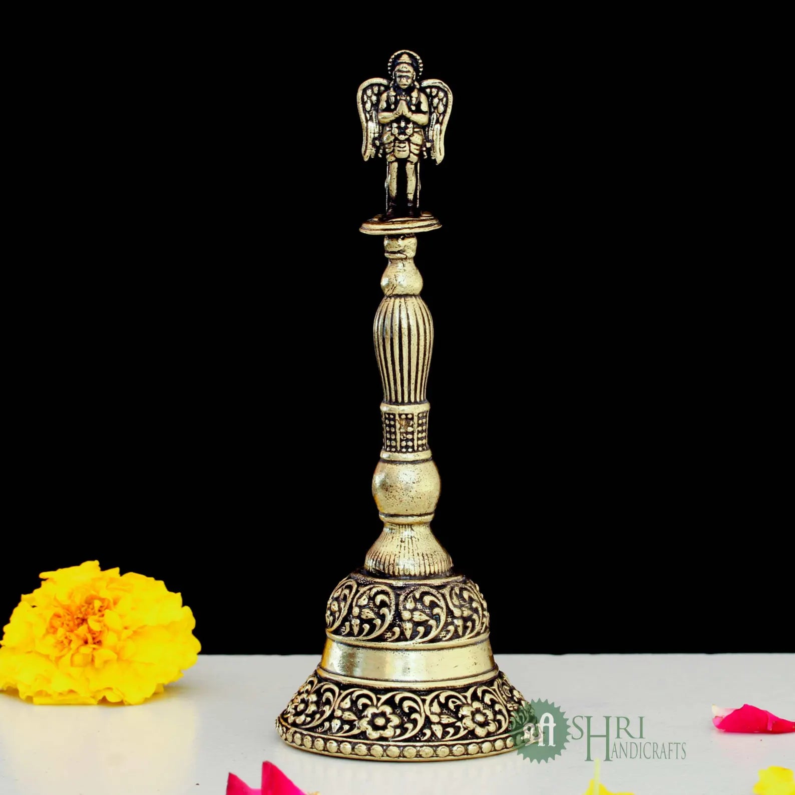 4.5-Inch Brass Garud Pooja Bell – Handcrafted Temple Bell for Worship & Home Mandir