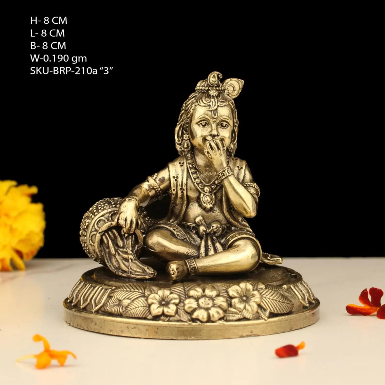 3 Inch Brass Makhan Chor Idol