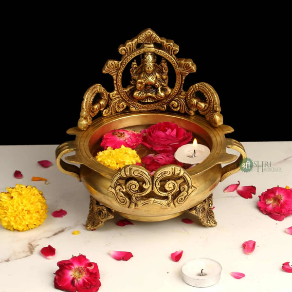 Handcrafted Goddess Laxmi Decorative Urli for Prosperity & Festive Decor