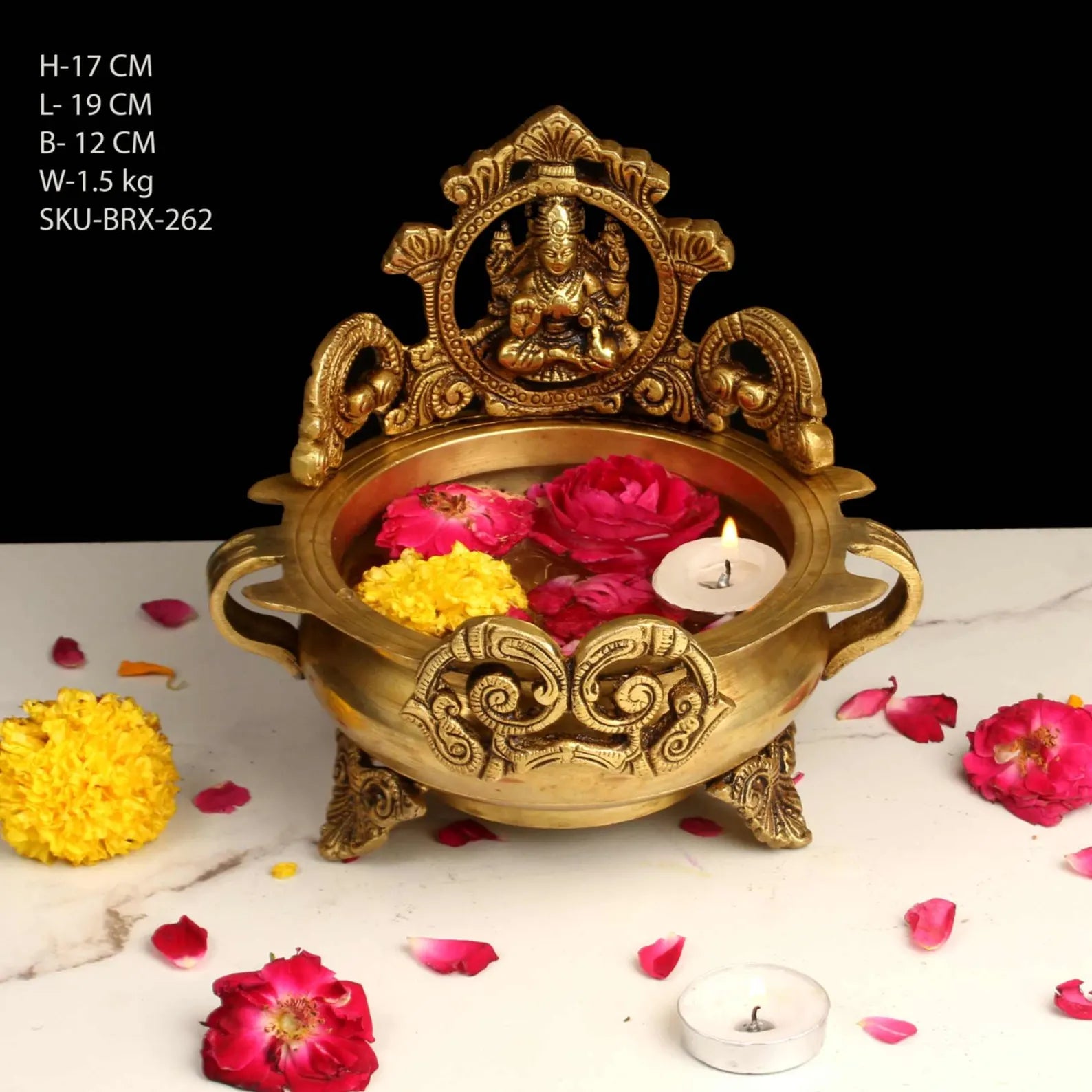 Handcrafted Goddess Laxmi Decorative Urli for Prosperity & Festive Decor