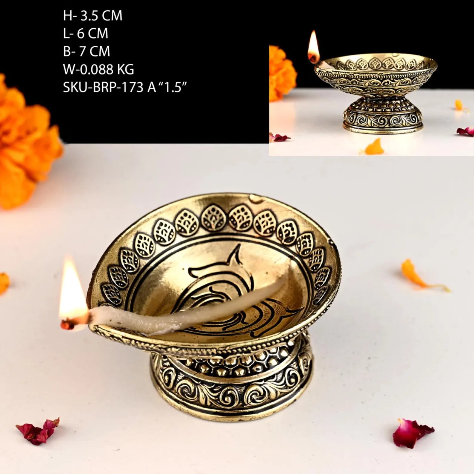 Pure Brass Pooja Diya