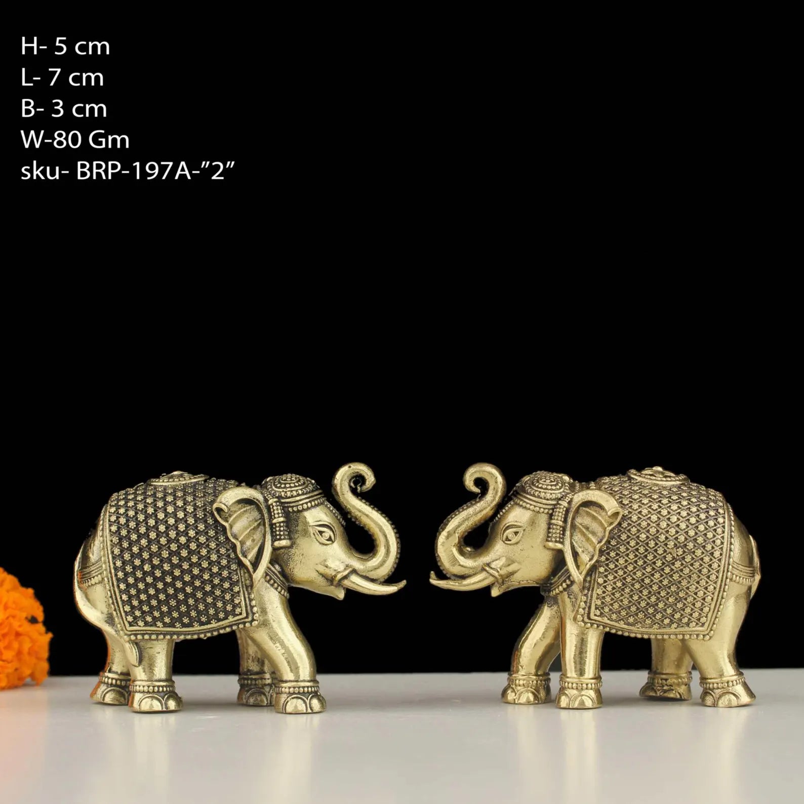 Brass Elephant Figurine | 2 Inch Handcrafted Good Luck Décor