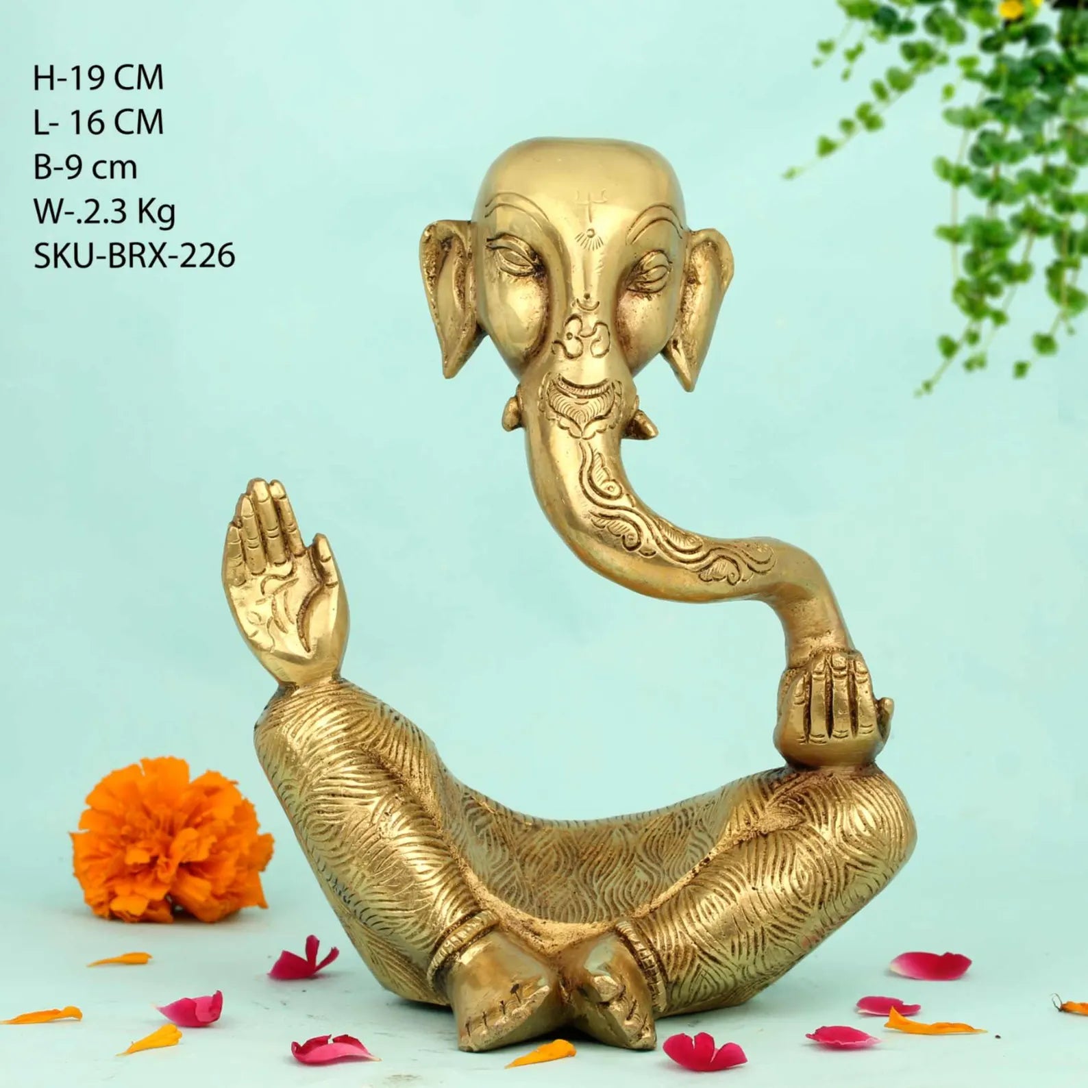 Handcrafted Brass Ganesha Idol | Modern Sculptural Décor