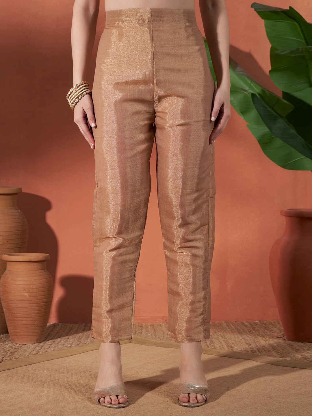Women's Brown Erode Silk Digital & Hand Work Kurta Set