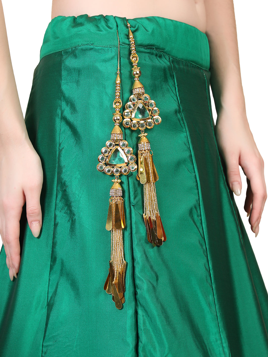 Women's wedding Handmade Hanging bridal heavy Gold Tassels Lehange Fancy Beautiful Pair of Latkans