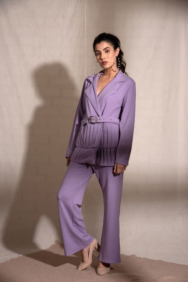 Women's Lavender Coat Pant Set