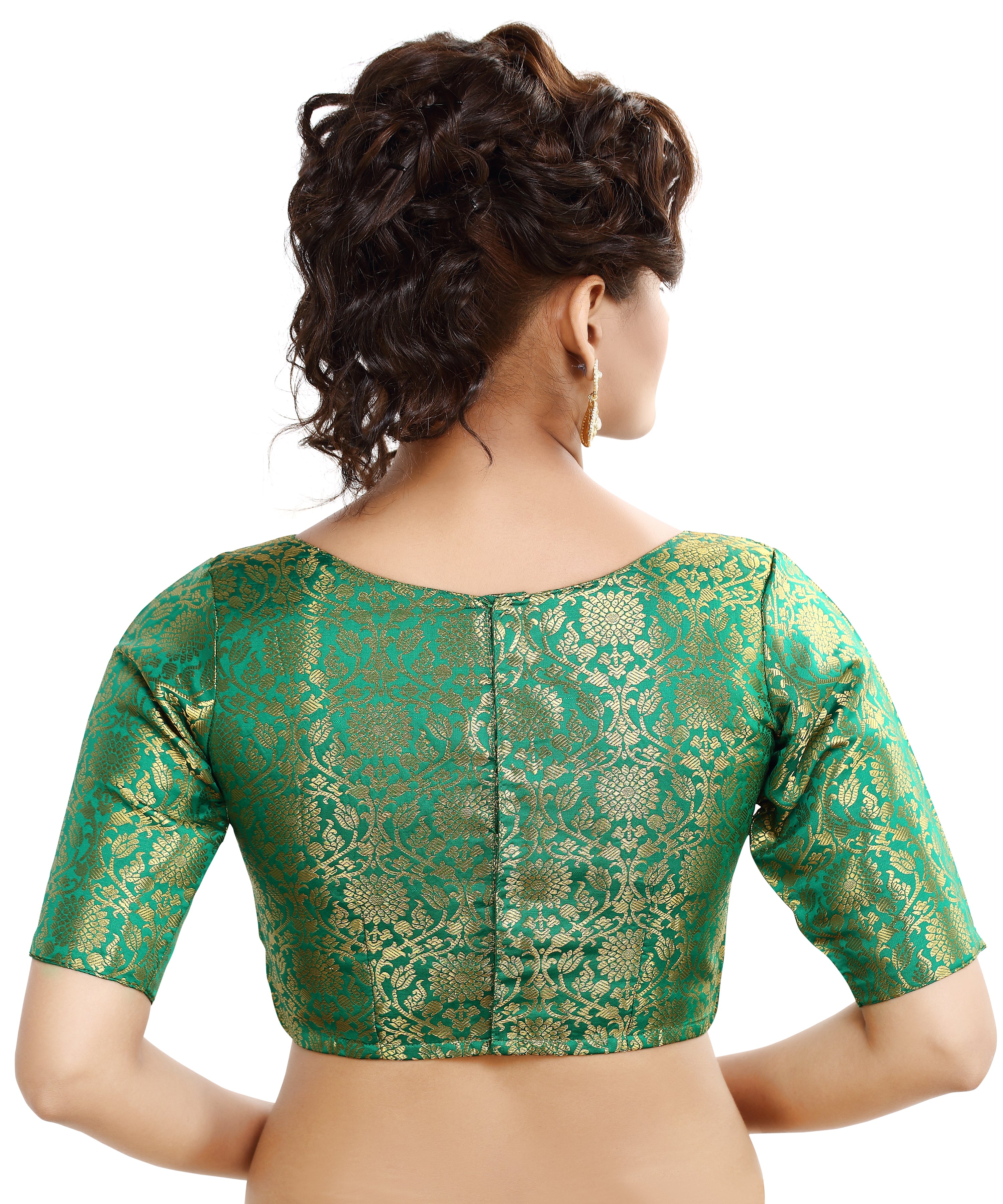 Women'S Traditional Benaras Brocade Readymade Stitched Saree Blouse