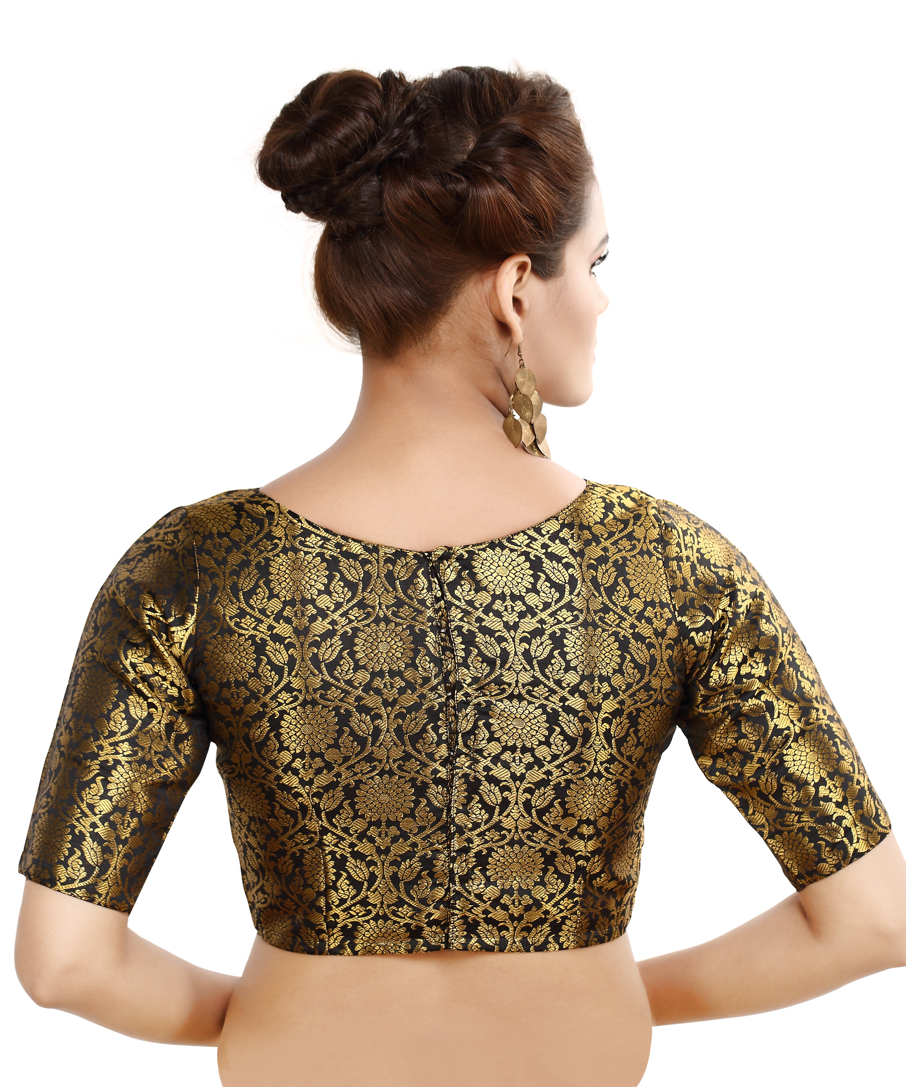 Women'S Traditional Benaras Brocade Readymade Stitched Saree Blouse