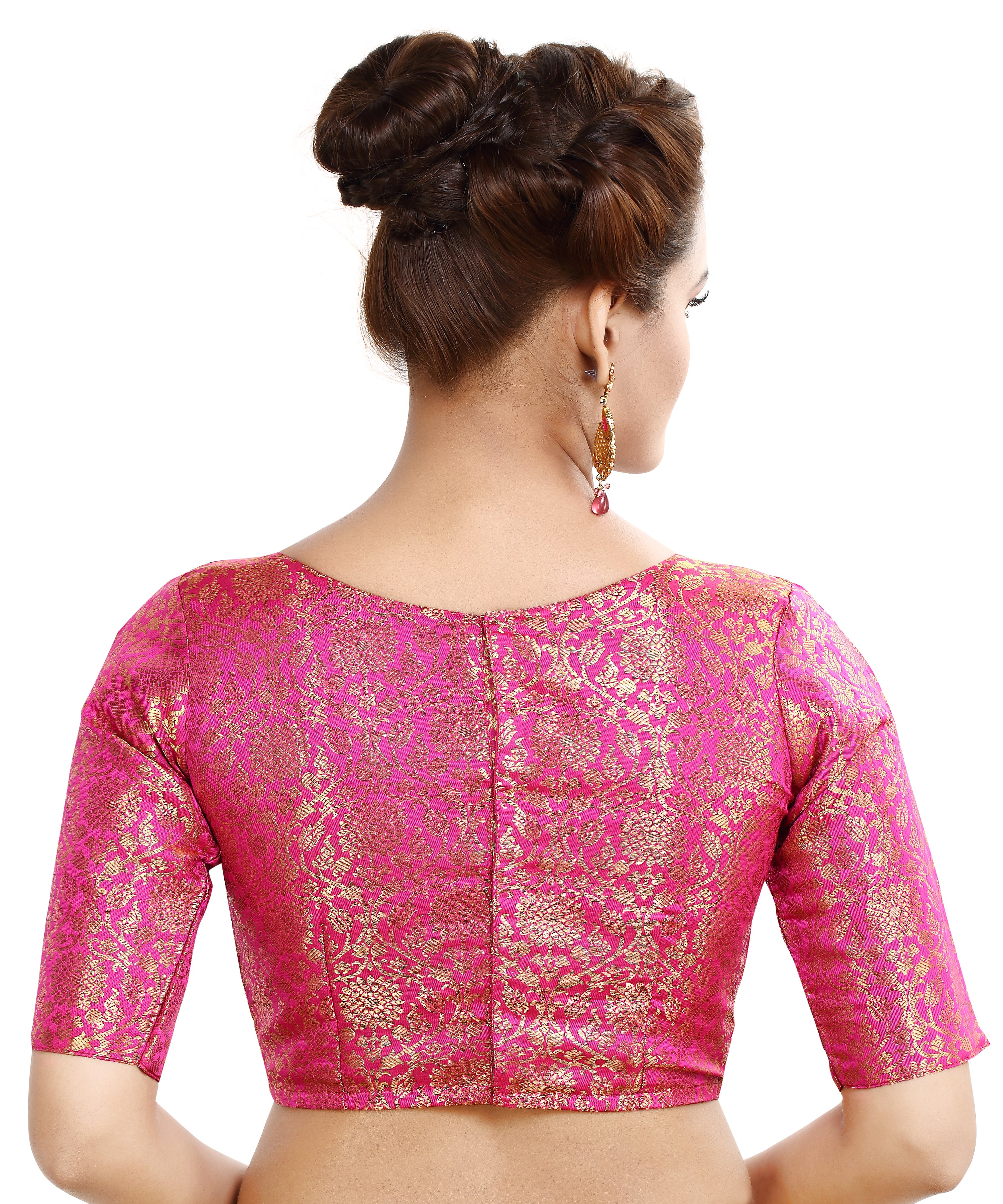 Women'S Traditional Benaras Brocade Readymade Stitched Saree Blouse