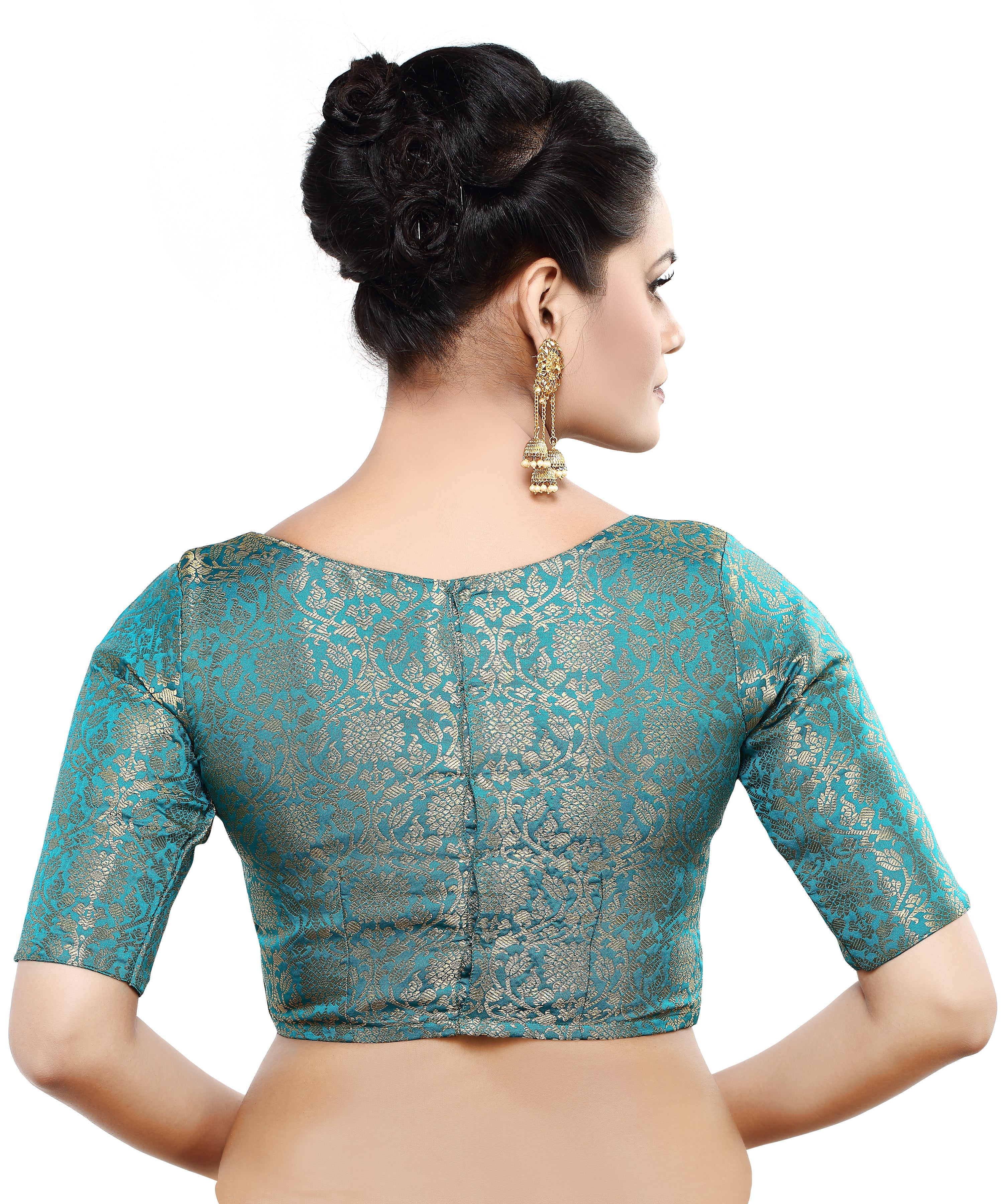Women'S Traditional Benaras Brocade Readymade Stitched Saree Blouse
