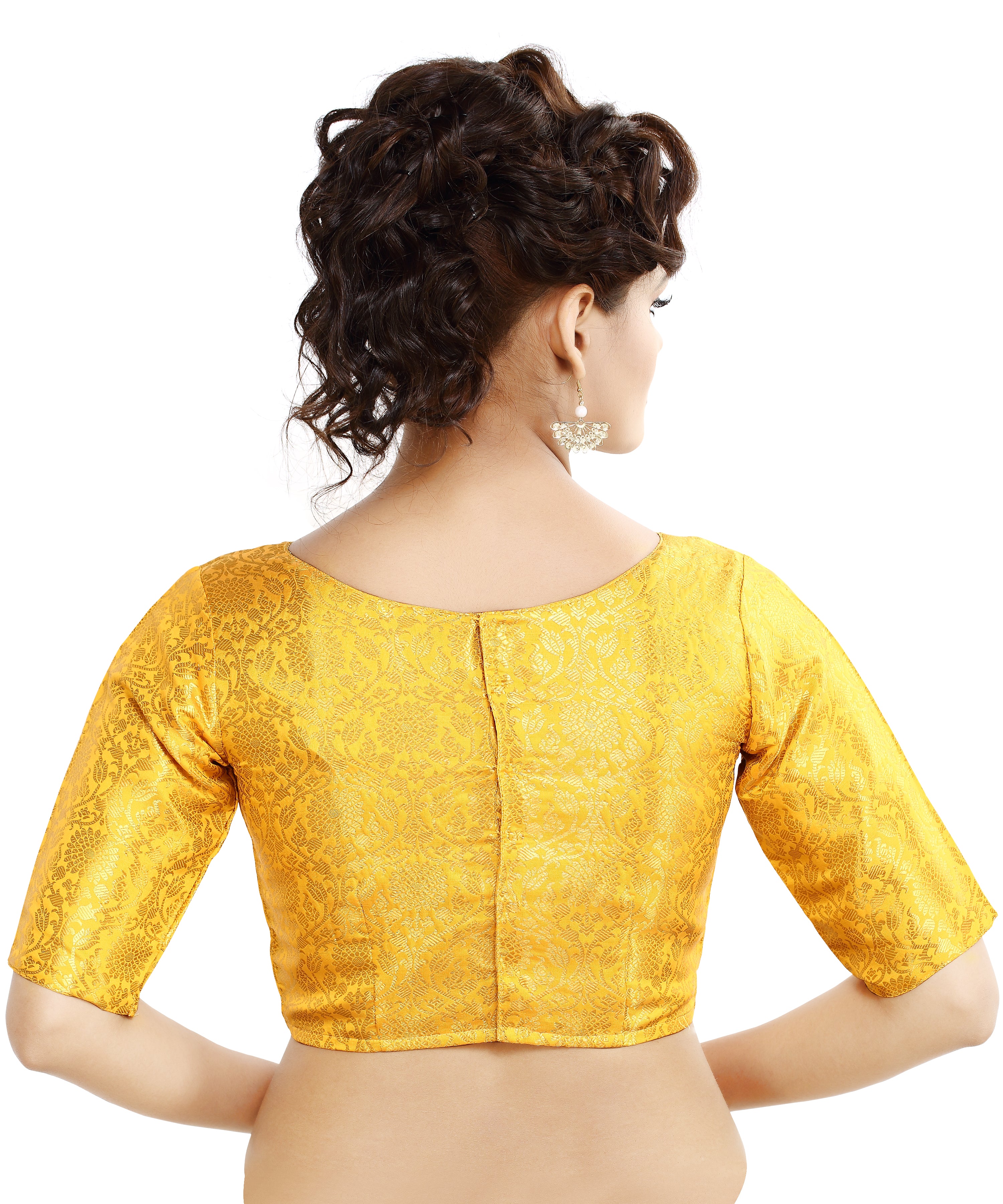 Women'S Traditional Benaras Brocade Readymade Stitched Saree Blouse