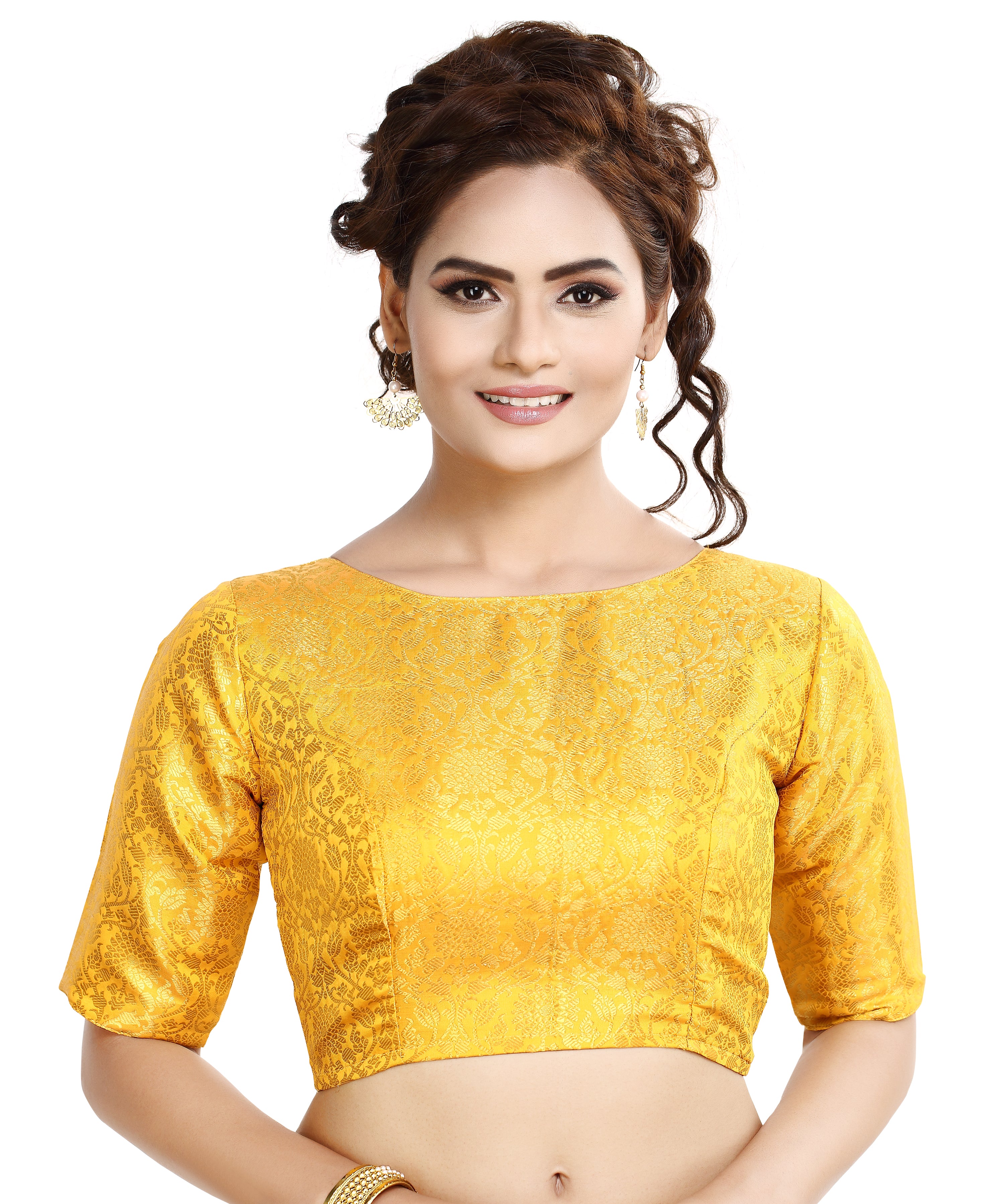 Women'S Traditional Benaras Brocade Readymade Stitched Saree Blouse