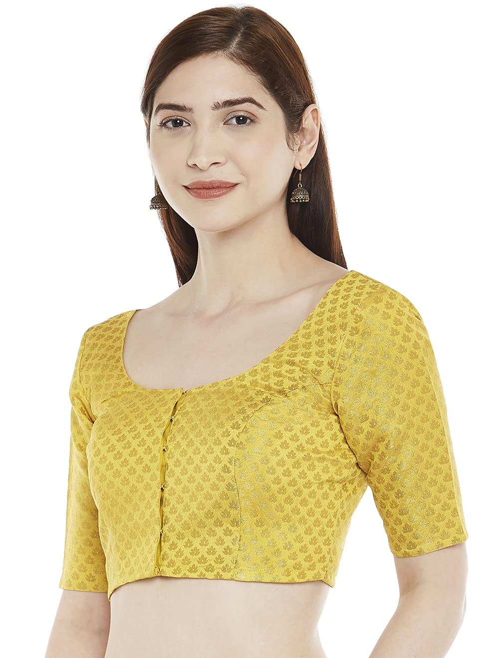 Women's Yellow Brocade Blouse