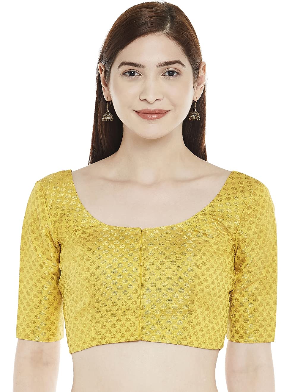 Women's Yellow Brocade Blouse