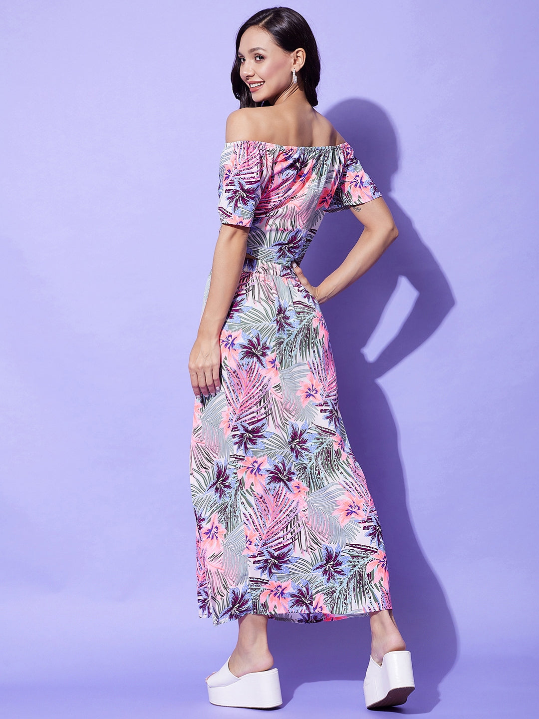 Women's Floral Off Shoulder Top & Skirt Set