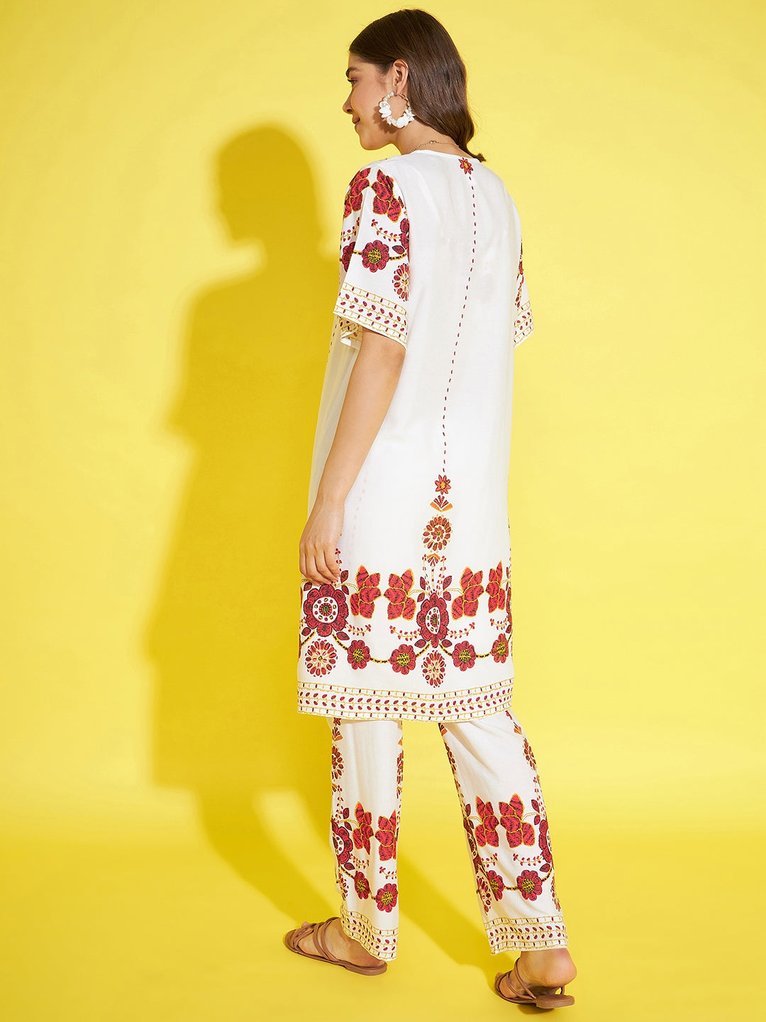 Women's 3 Piece Shrug, Inner & Trouser Rayon Co-Ord Set