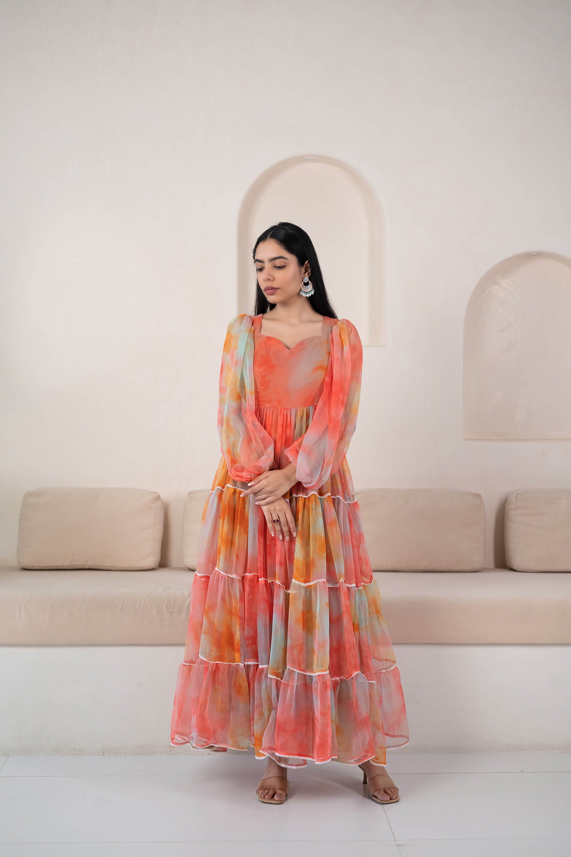 Multicoloured Gown For Women By Saras The