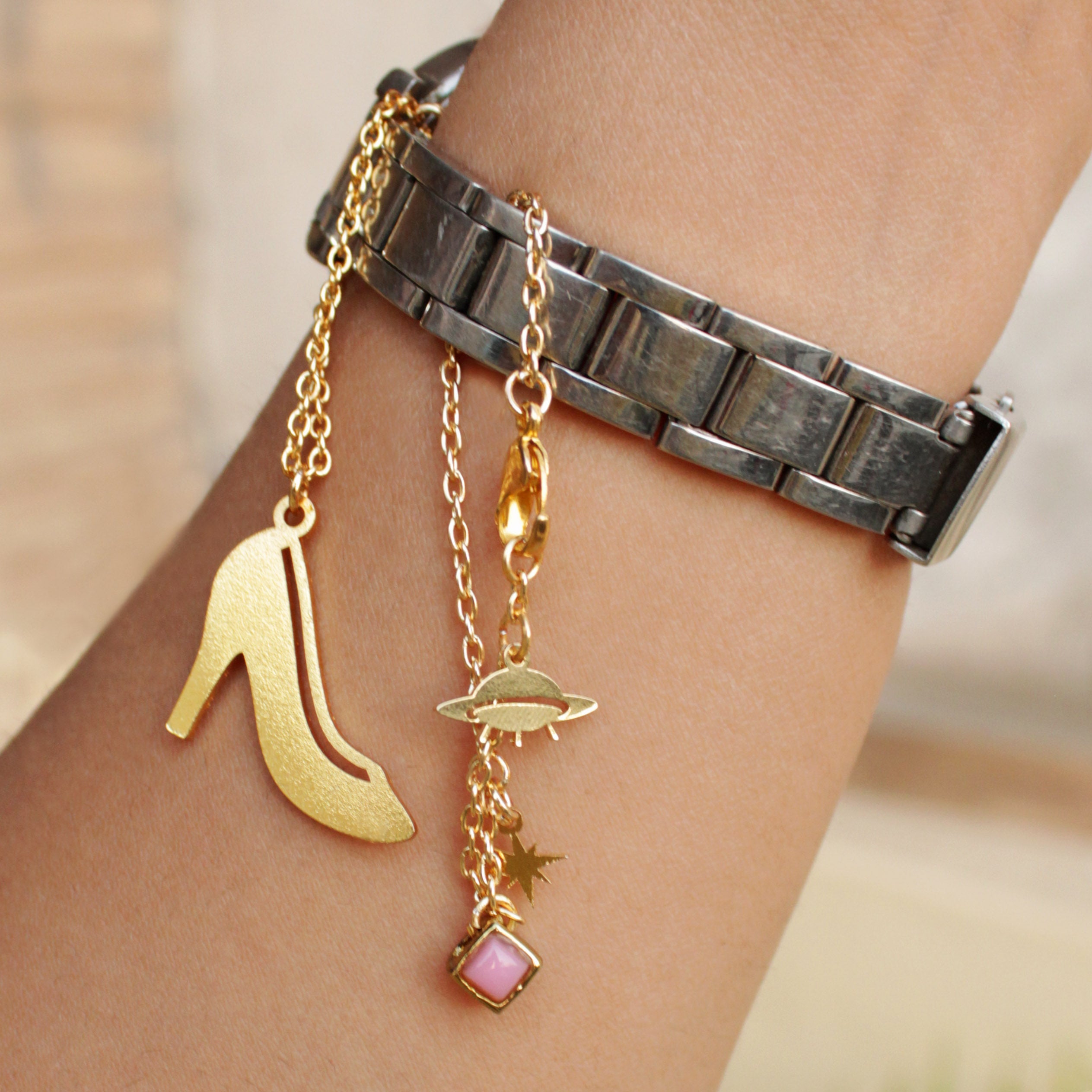 Happy Heels And UFO & Star Set Of 2 Watch Charm