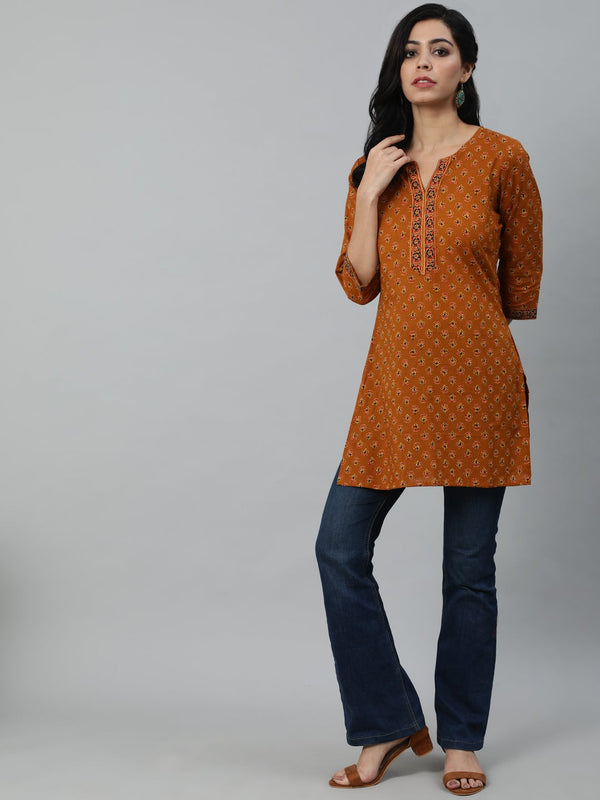 Women's Mustard Printed Tunic