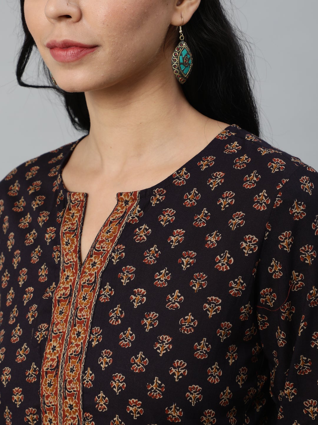 Women's dark Purple Printed Tunic
