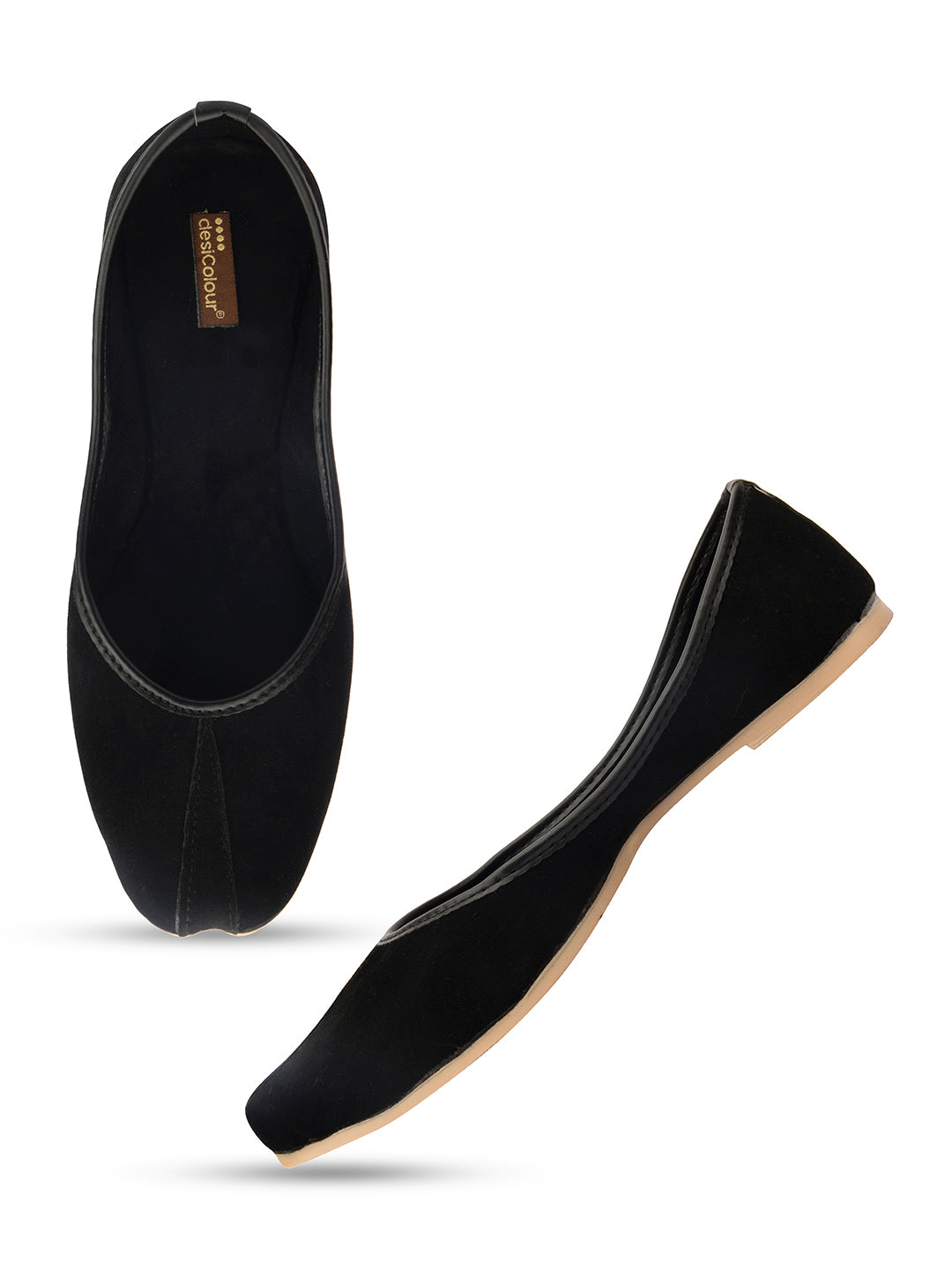 Women's Black Suede  Indian Ethnic Comfort Footwear