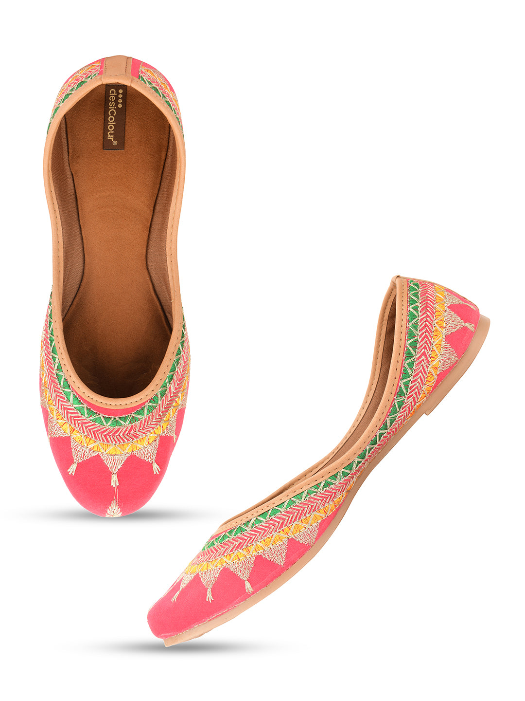 Women's Pink Crown  Indian Ethnic Comfort Footwear