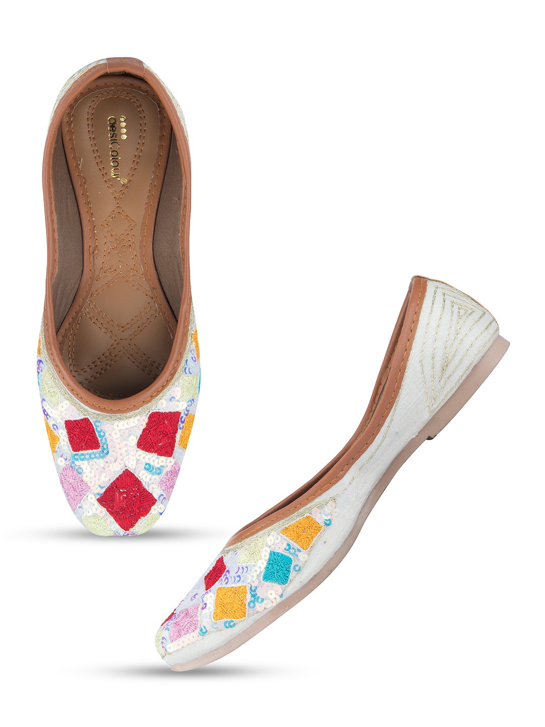Women's Multi Designer Dabka  Indian Ethnic Comfort Footwear4