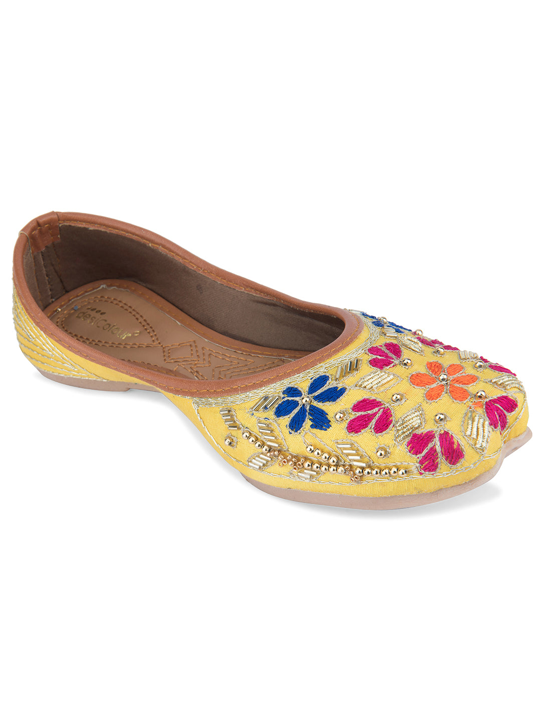 Women's Multi Designer Dabka  Indian Ethnic Comfort Footwear5