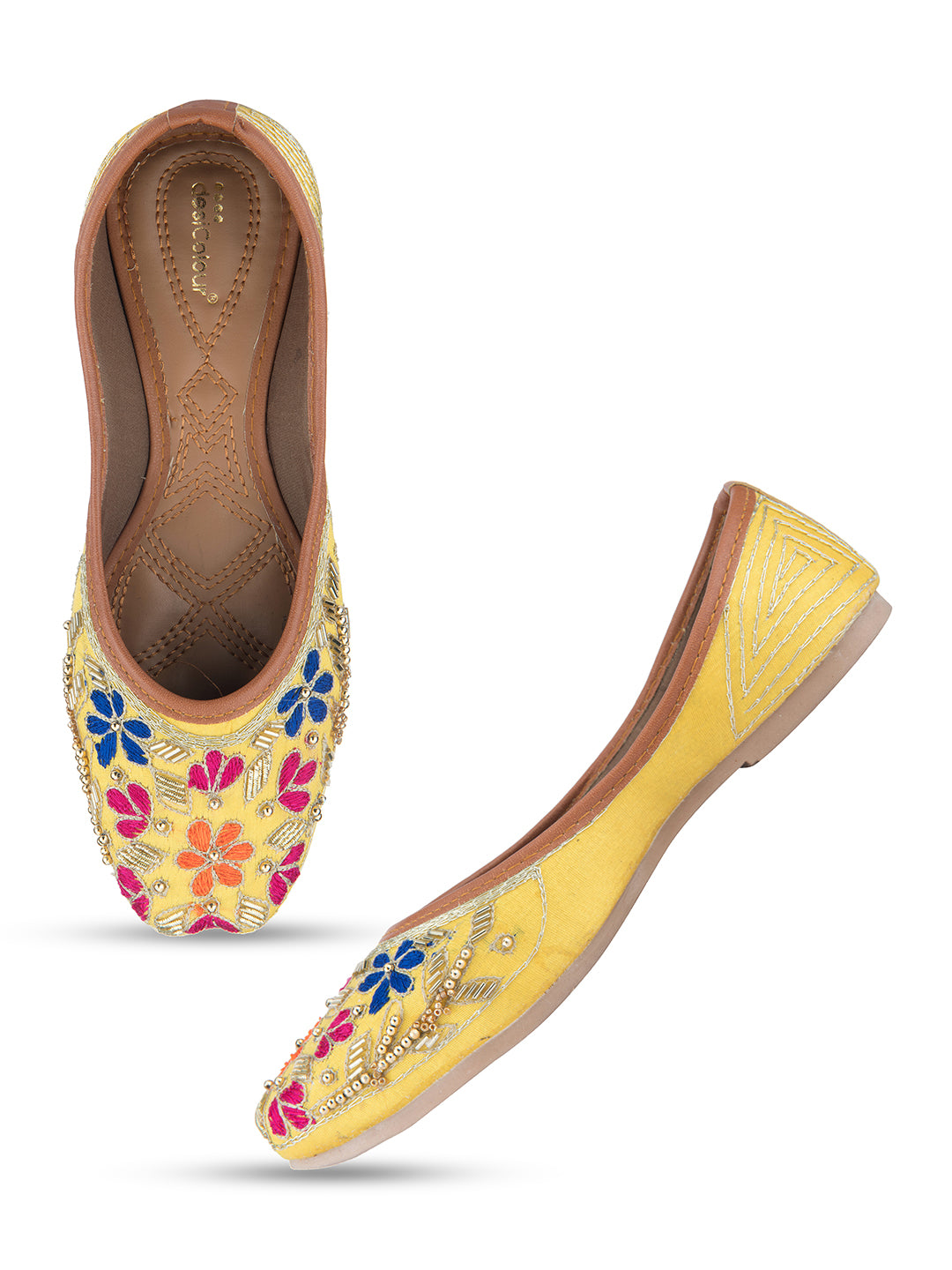 Women's Multi Designer Dabka  Indian Ethnic Comfort Footwear5