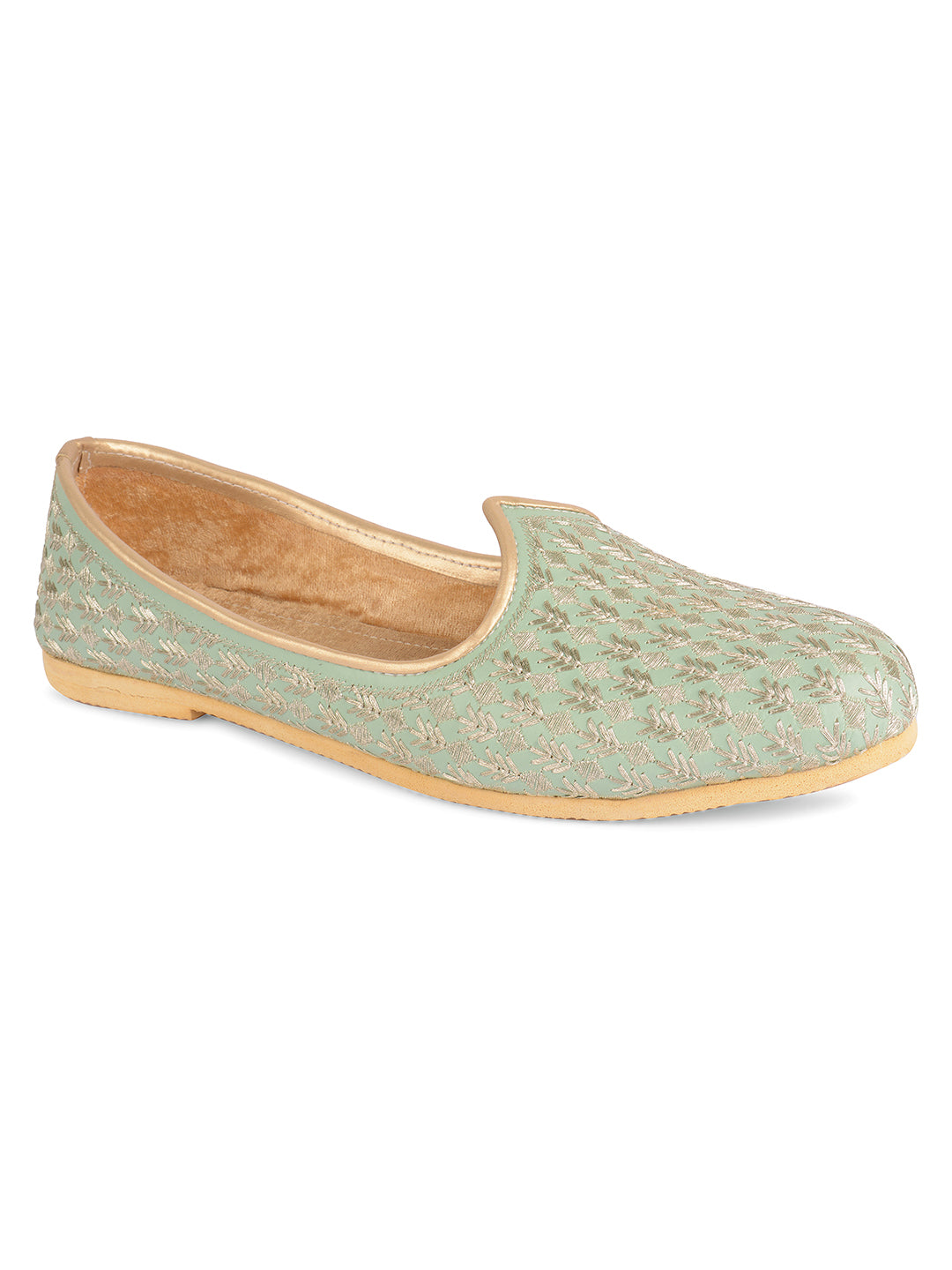 Men's Indian Ethnic Party Wear Sea Green Footwear