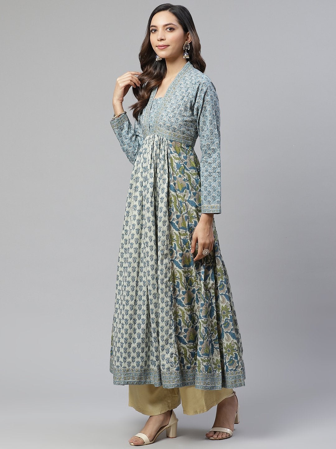 Women's Block Print Mulmul Kurta