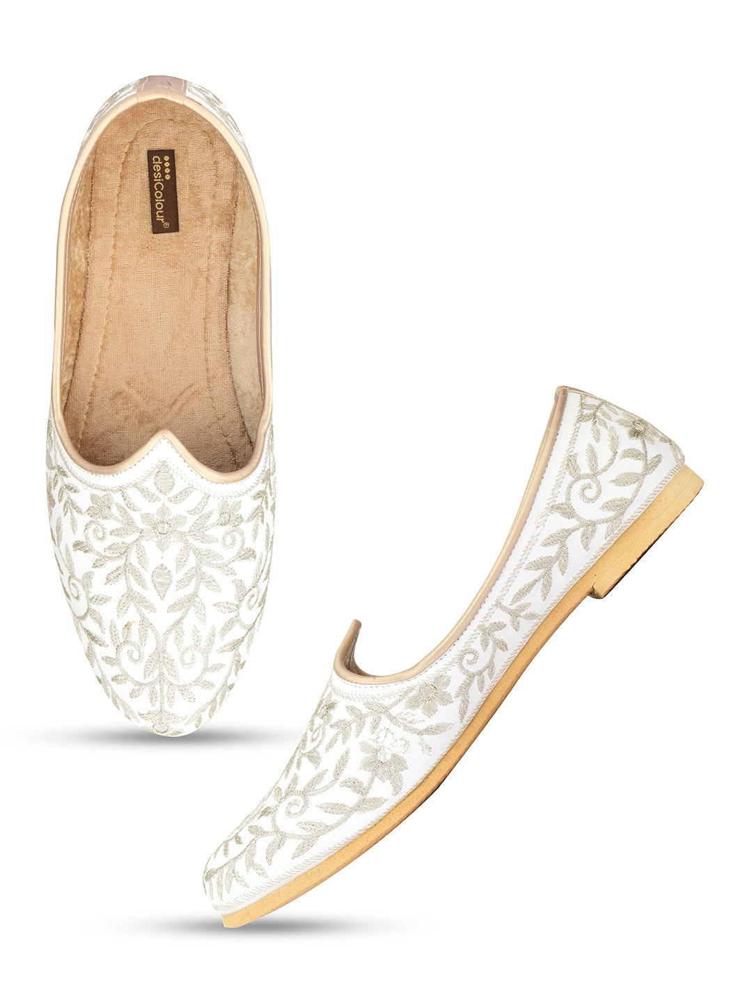 Men's Indian Ethnic Party Wear White Footwear